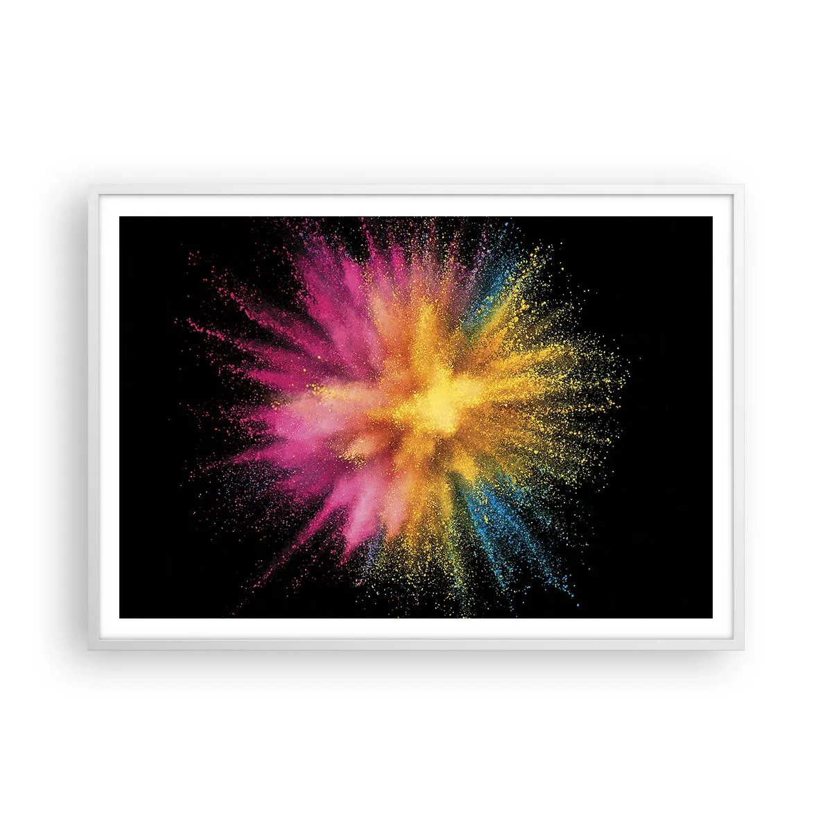 Poster în ramă albă - Nașterea culorii  - 100x70 cm