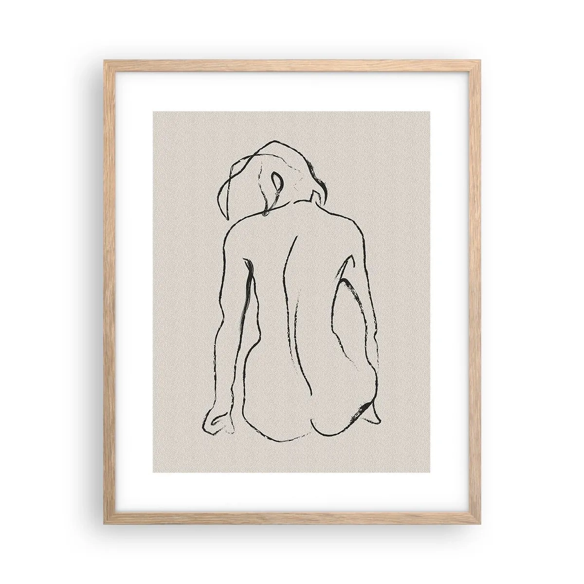 Poster în ramă de stejar deschis - Nud de fată - 40x50 cm