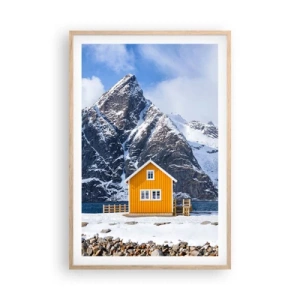 Poster în ramă de stejar deschis - Vacanță scandinavă - 61x91 cm