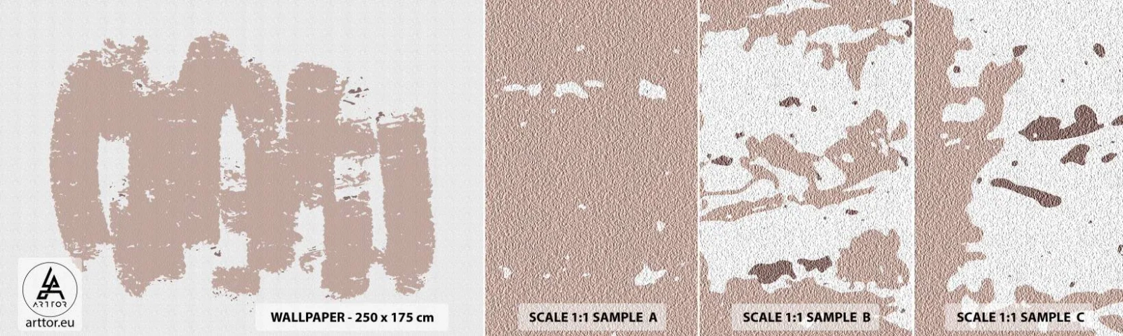 Mostră de Tapet Standard Eco - Abstracție în roz moale - Abstracția, Gol, Minimalism - 100x30 cm