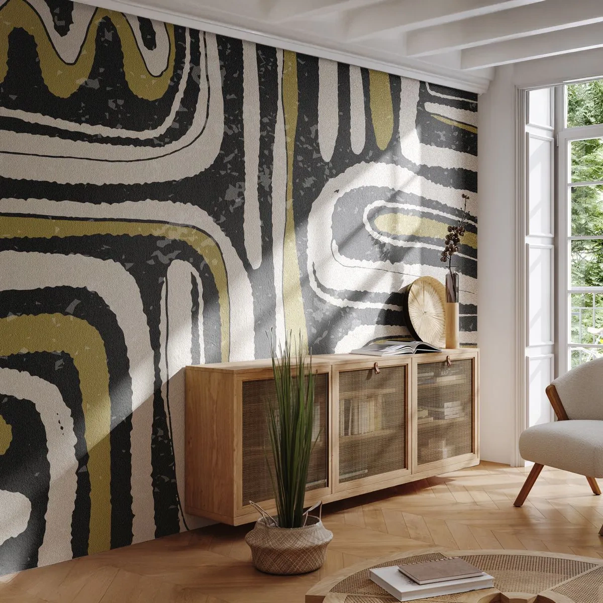 Tapet Standard Eco - Compoziție: pasaje și alei - În vârstă, Abstracția, Bucată - 450x315 cm