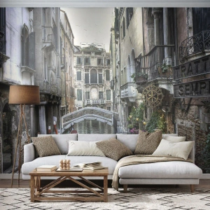 Tapet Premium Sand - Timp de secole în reverie tăcută - Veneția, Oraș, Arhitectură - 350x256 cm