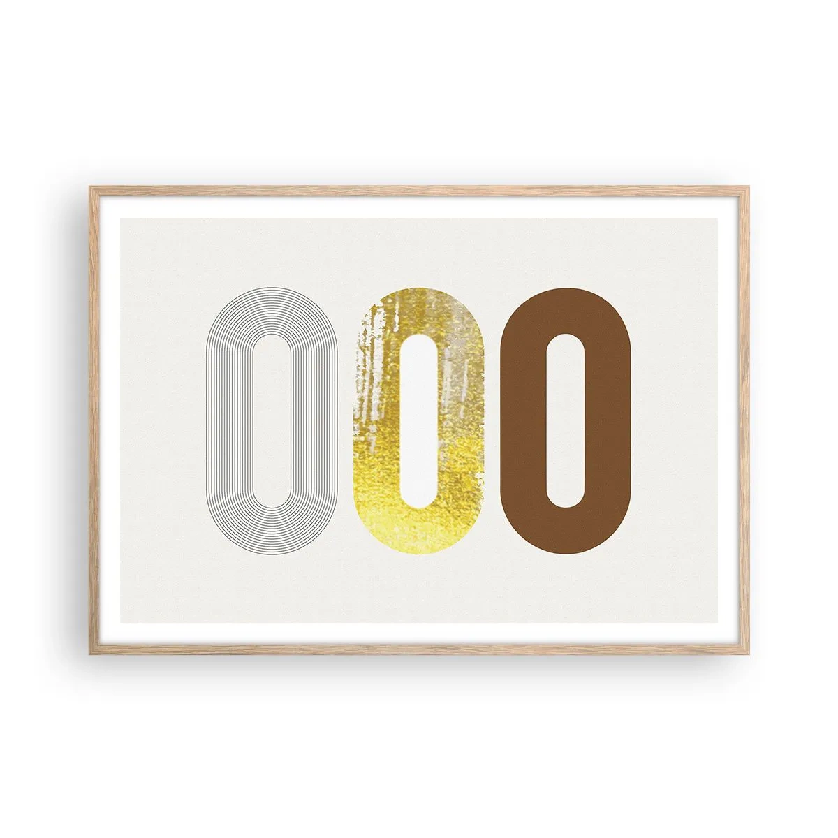 Poster în ramă de stejar deschis - Ooo! - 100x70 cm