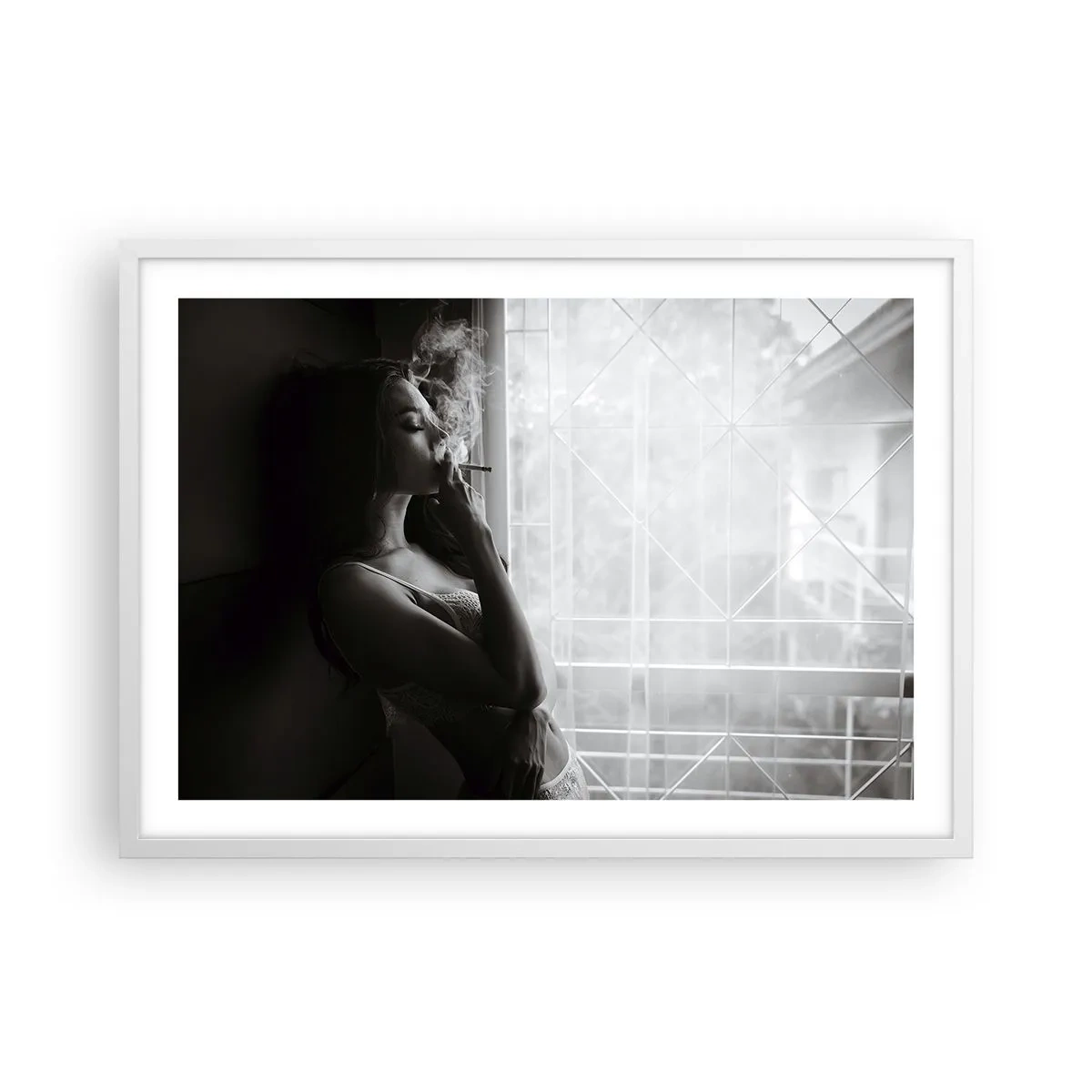 Poster în ramă albă - Un moment senzual - 70x50 cm