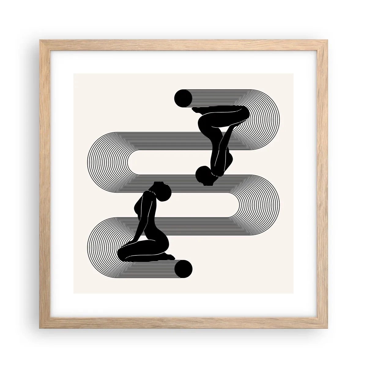 Poster în ramă de stejar deschis - Simetrie senzuală - 40x40 cm