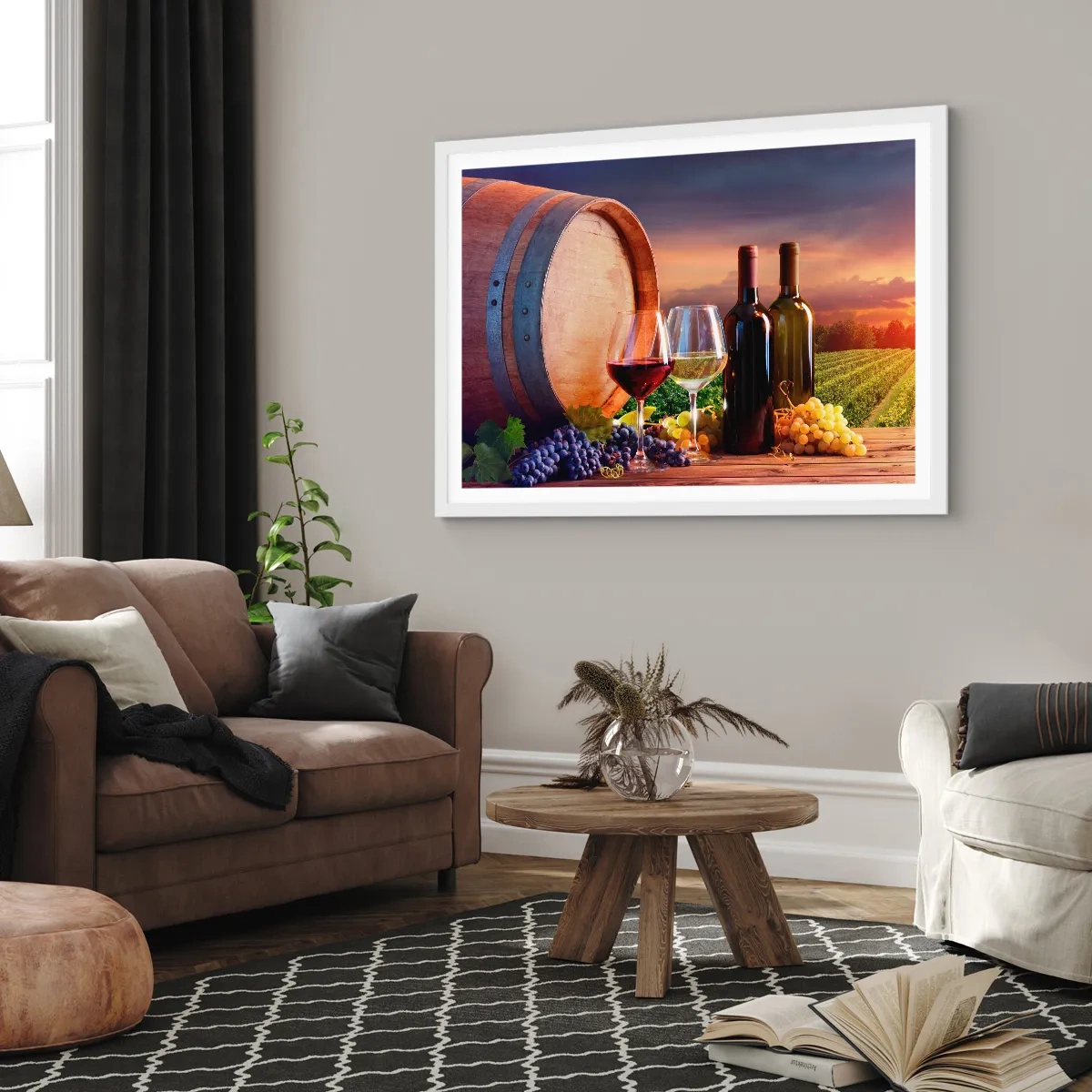 Poster în ramă albă - Aici viața are un gust - 70x50 cm