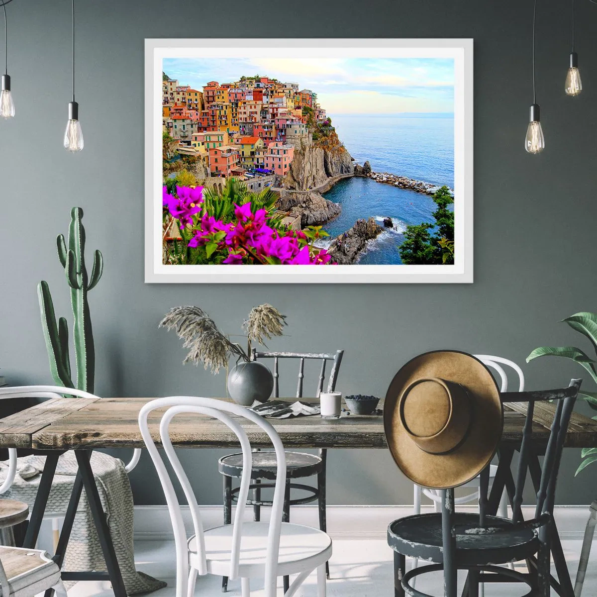 Poster în ramă albă - Un oraș care râde - 40x30 cm