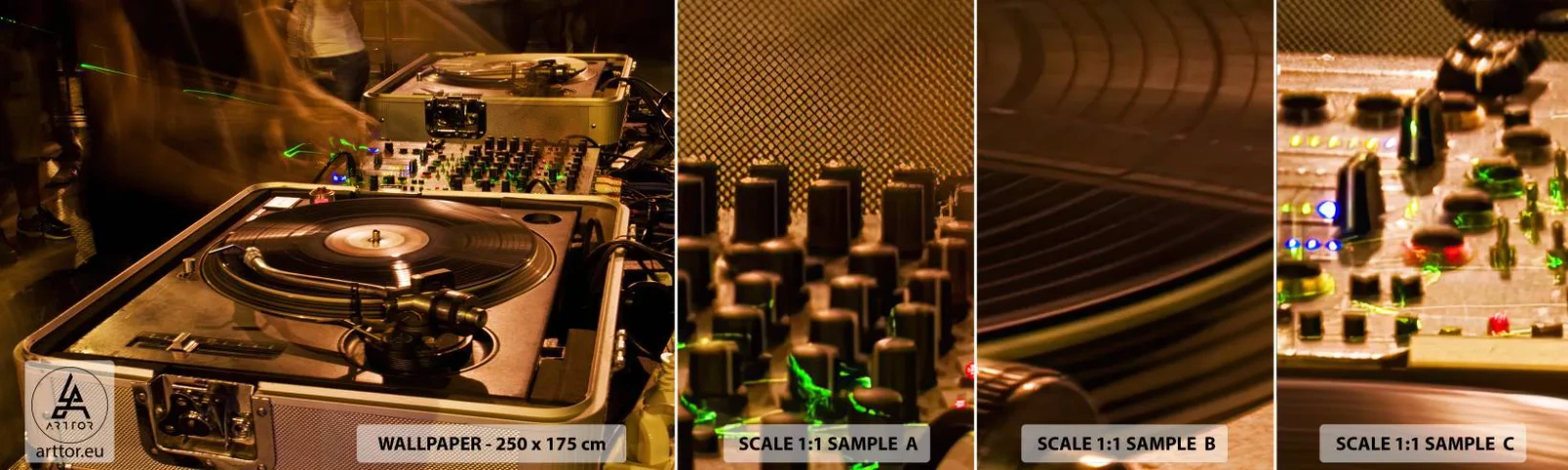 Mostră tapet autocolant Deluxe Sticker - Simți această putere? - Muzică, DJ, Vinil - 100x30 cm