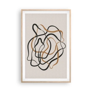 Poster în ramă de stejar deschis - Totul s-a încurcat - 61x91 cm