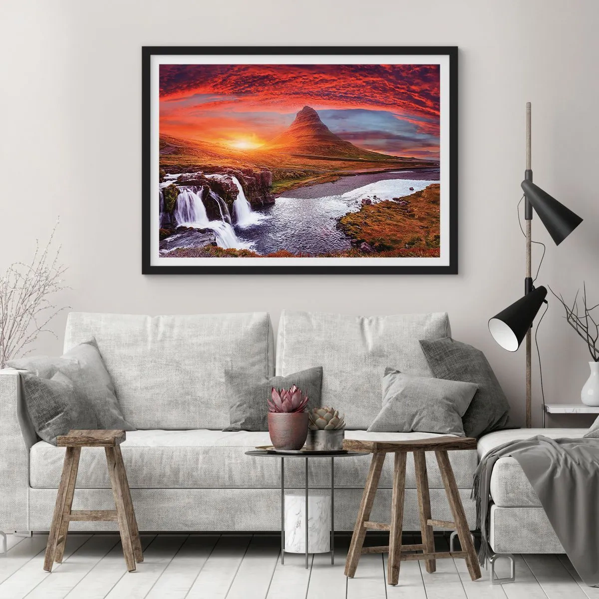 Poster în ramă neagră - Imaginea Pământului de Mijloc - 100x70 cm