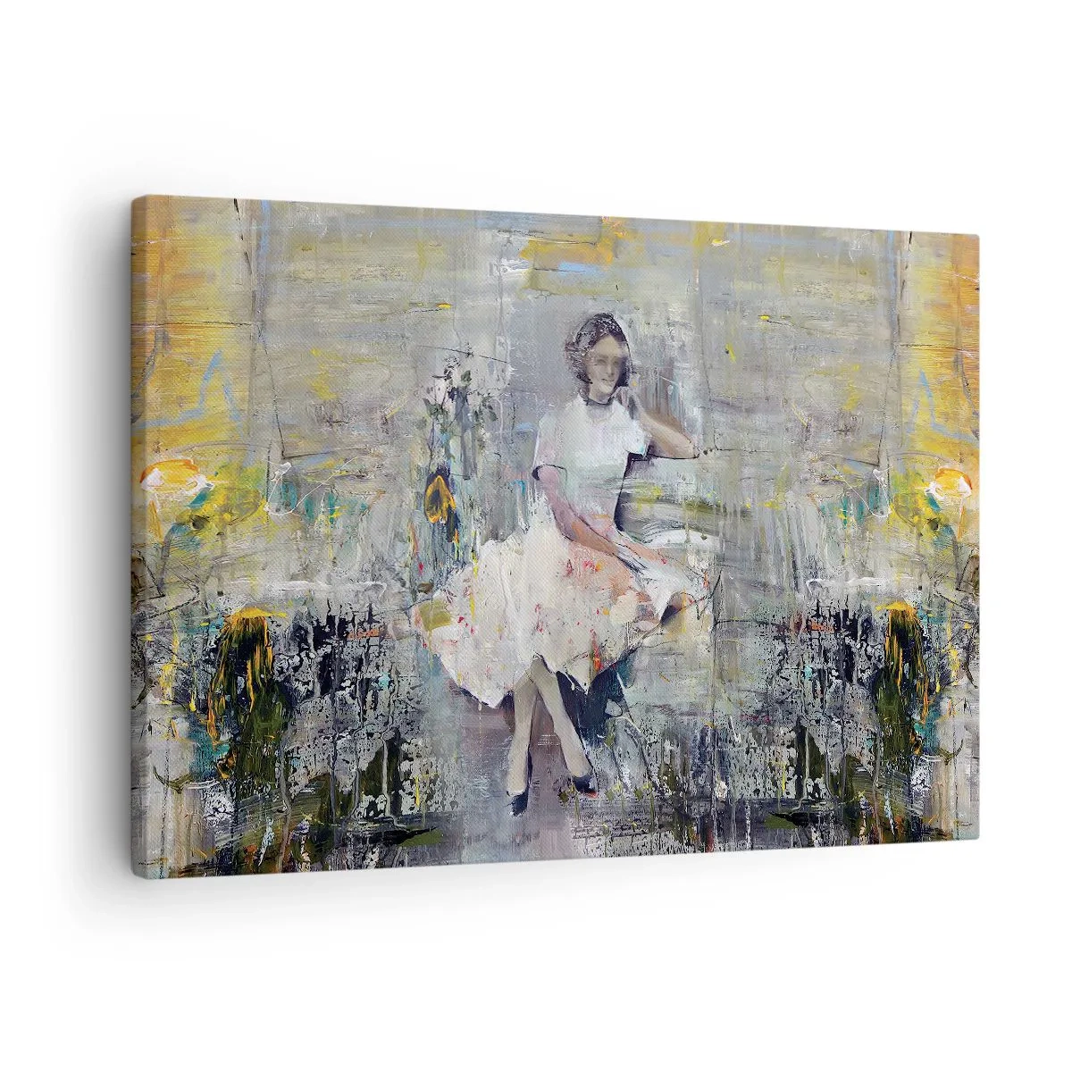 Tablou pe pânză Canvas - Portret artistic al unei femei în culori pastelate - 70x50cm - Clasică și modernă - Decorațiune modernă pentru perete pentru living și dormitor ARTTOR