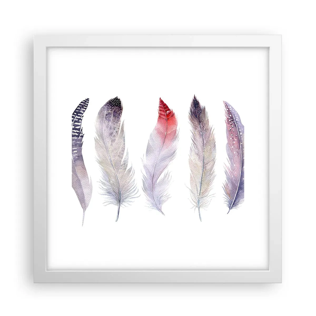 Poster în ramă albă - Delicate ca o ceață multicoloră - 30x30 cm