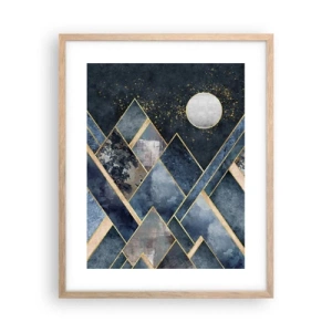 Poster în ramă de stejar deschis - Peisaj geometric - 40x50 cm