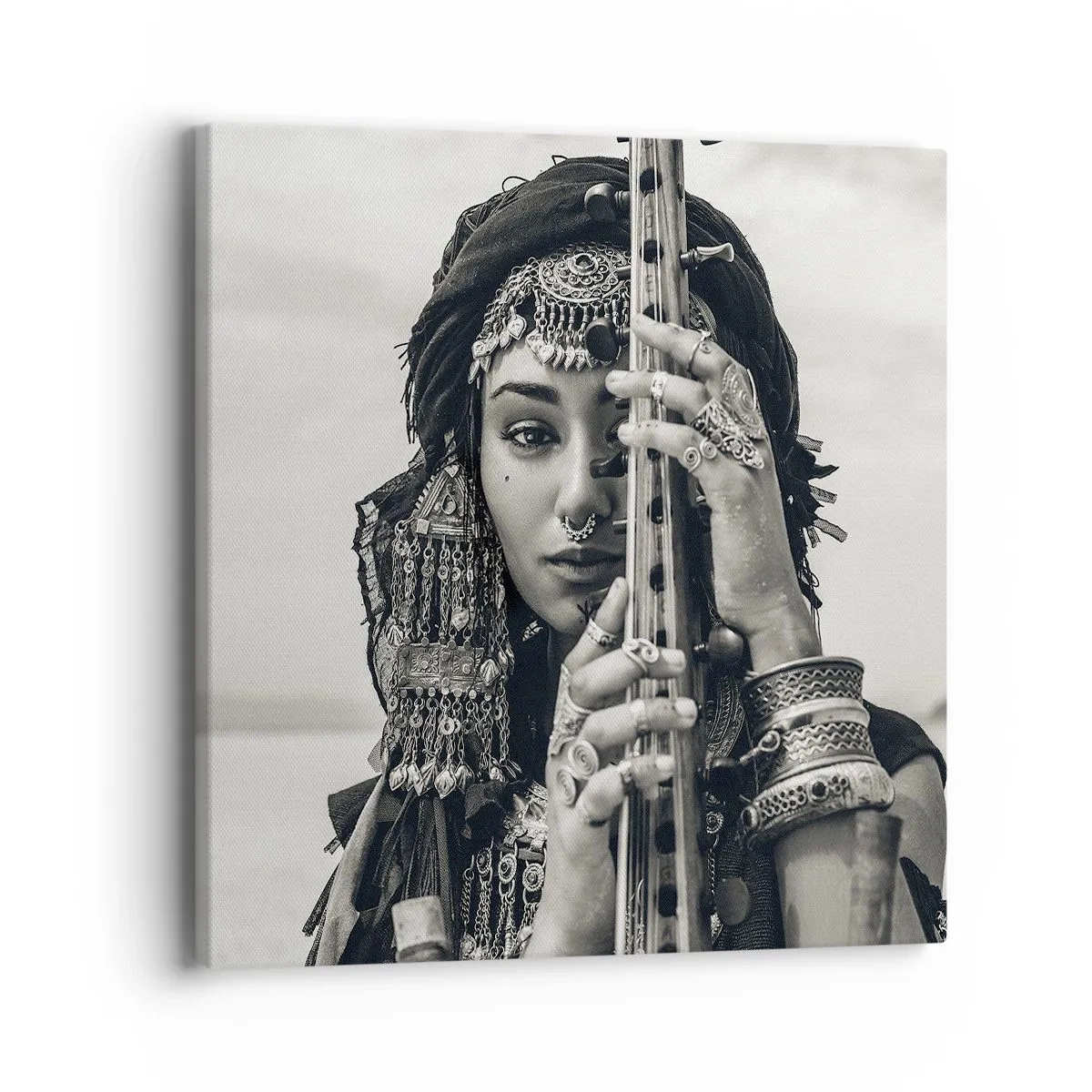 Tablou pe pânză - Muzica orientală în sine - 40x40 cm