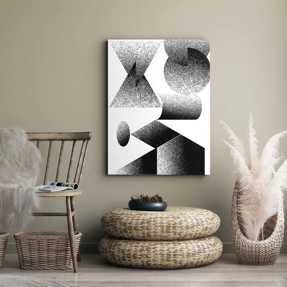 Tablou pe pânză - Unghiuri și ovale - 50x70 cm
