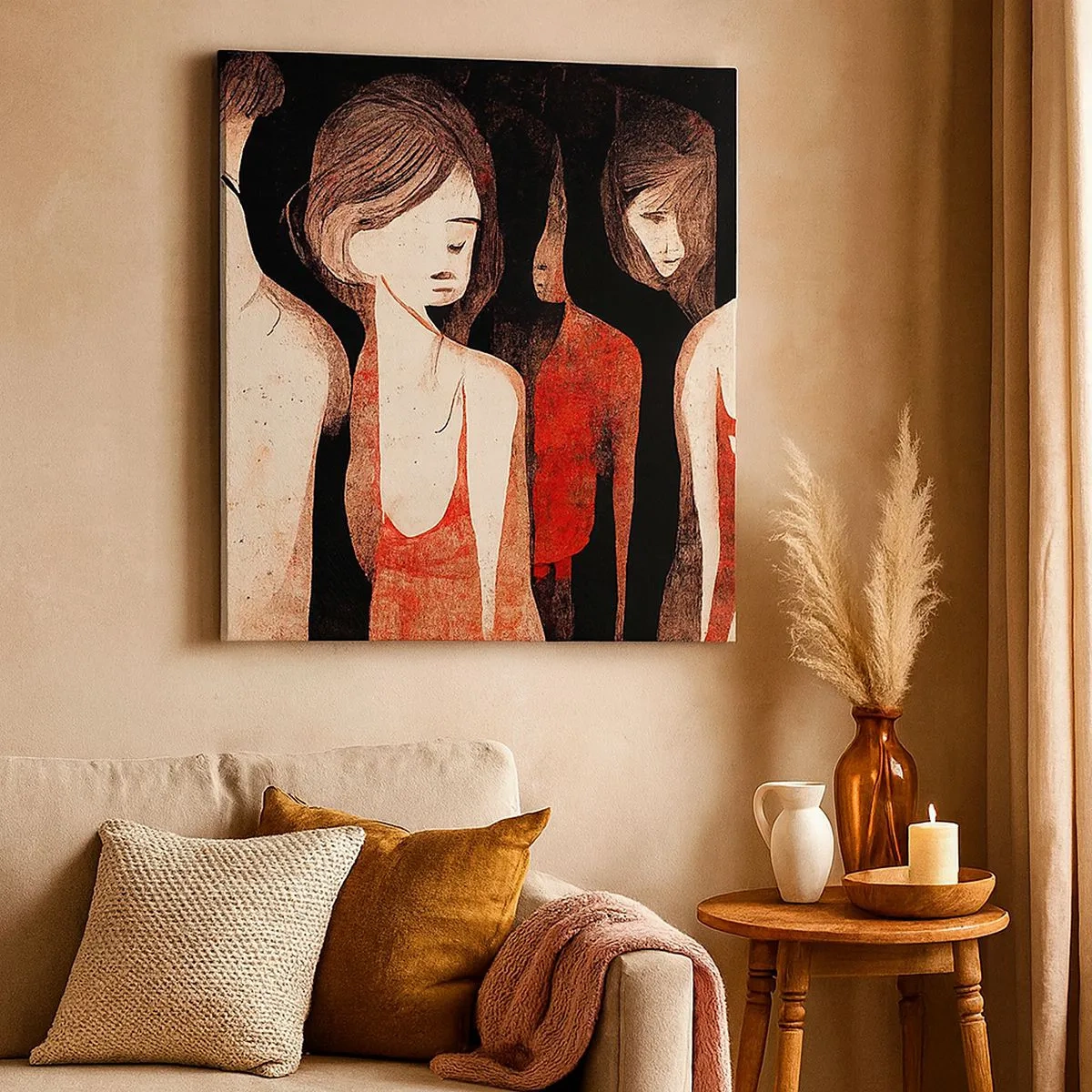 Tablou pe pânză - Madonele întunericului - 30x30 cm