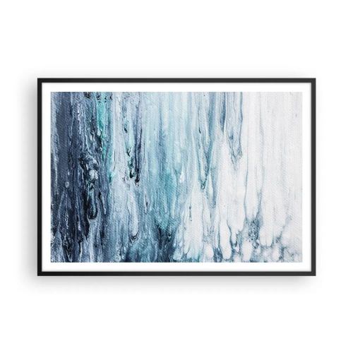 Poster în ramă neagră - Țurțuri de albastru - 100x70 cm