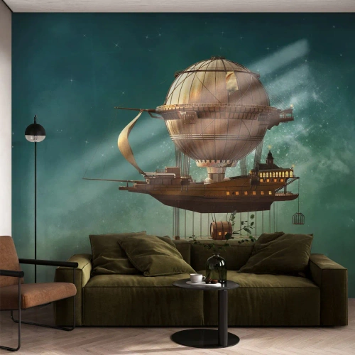 Tapet Standard Eco - Jules Verne vă transmite salutări - Retro, excursie, Balon - 300x210 cm