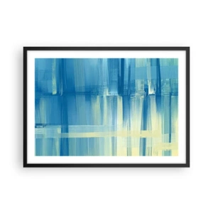 Poster în ramă neagră - Compoziție în turcoaz - 70x50 cm