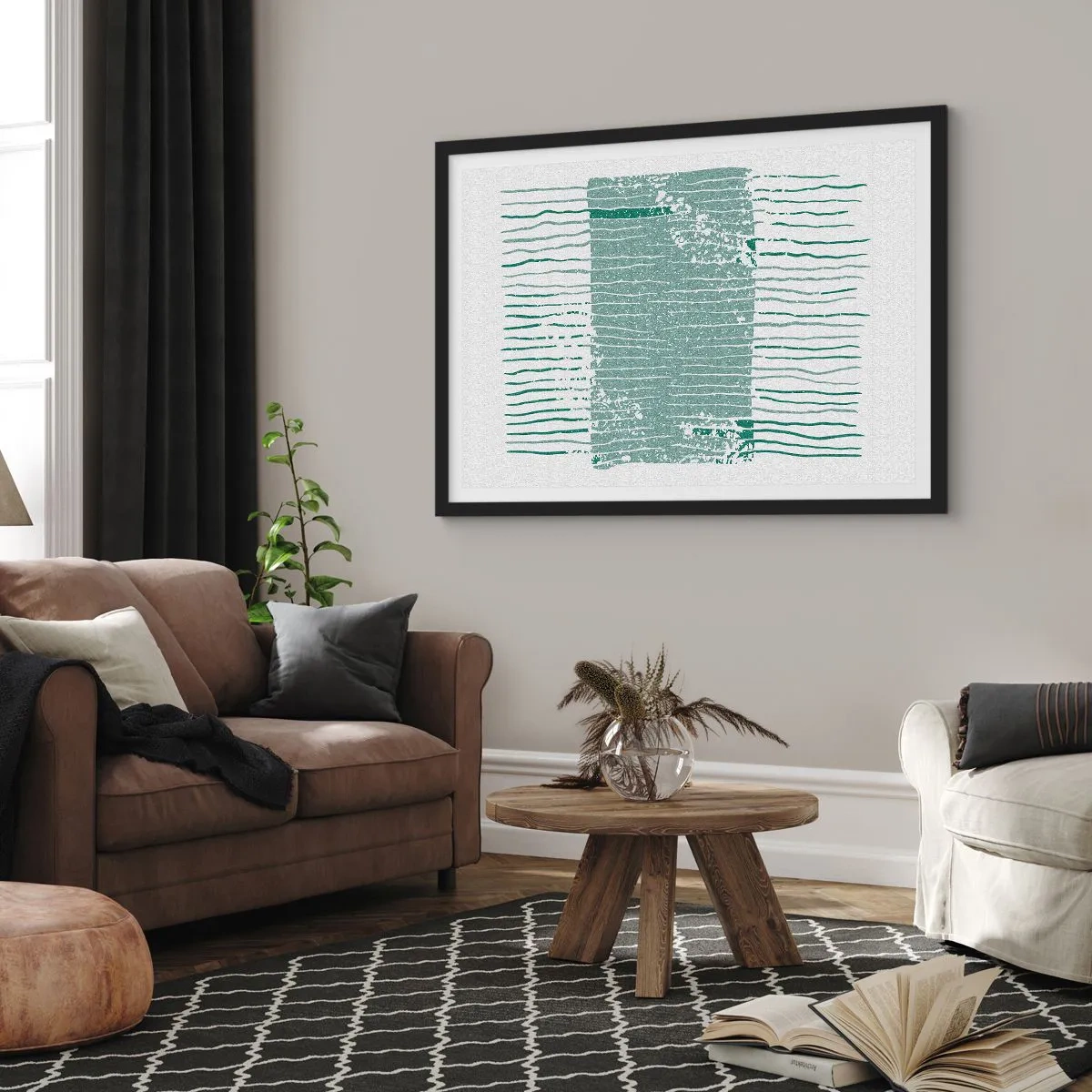 Poster în ramă neagră - Abstracție marină - 70x50 cm