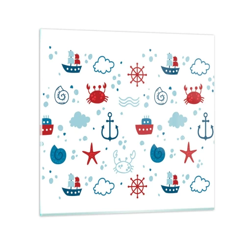 Tablou pe sticlă - O poveste maritimă - 50x50 cm