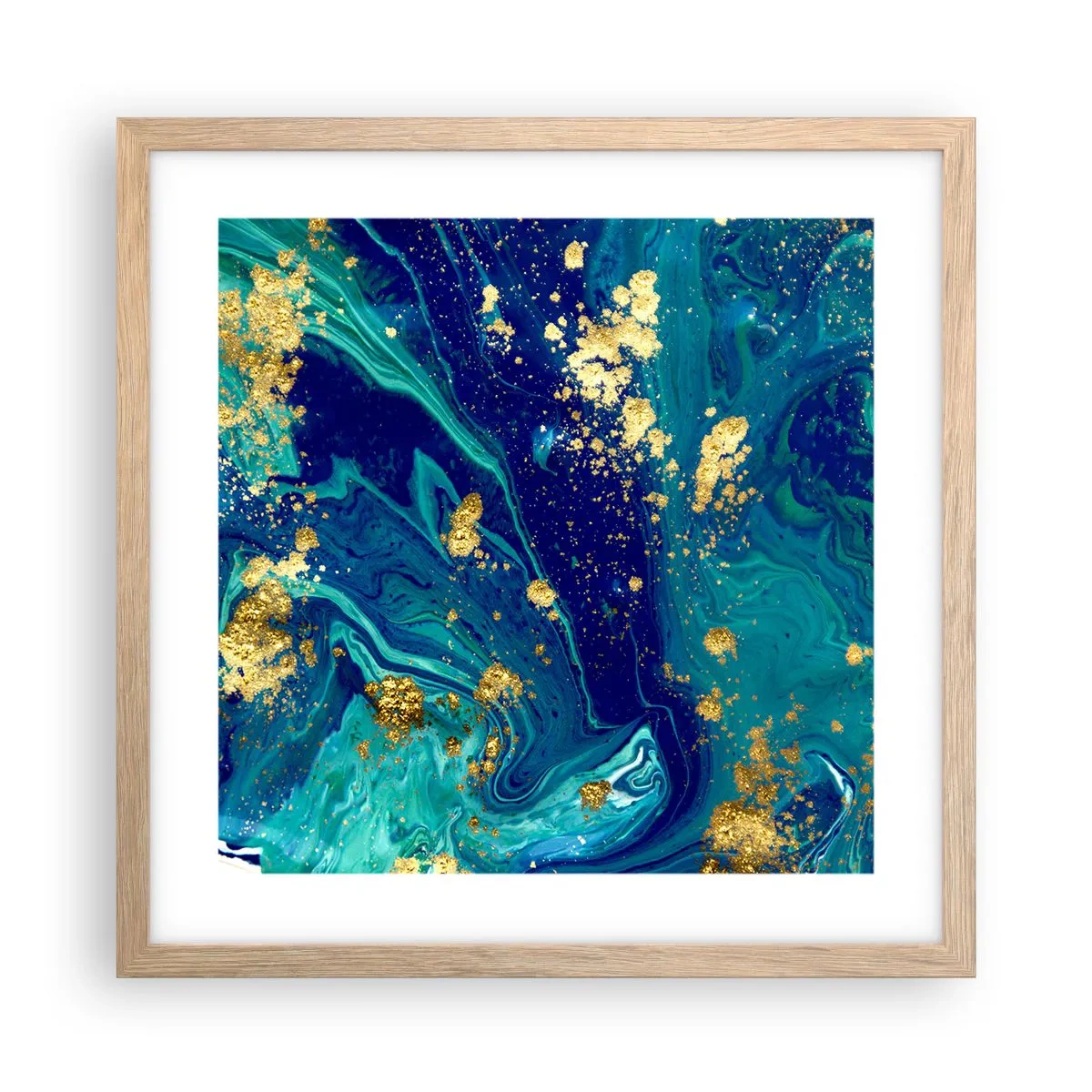 Poster în ramă de stejar deschis - Petale de soare - 40x40 cm