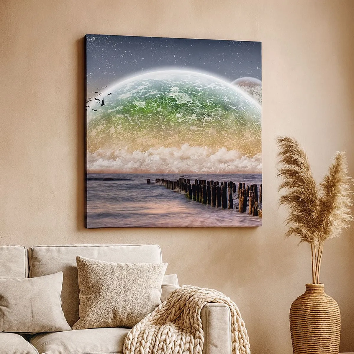 Tablou pe pânză - Și lumea a ieșit din apă - 30x30 cm