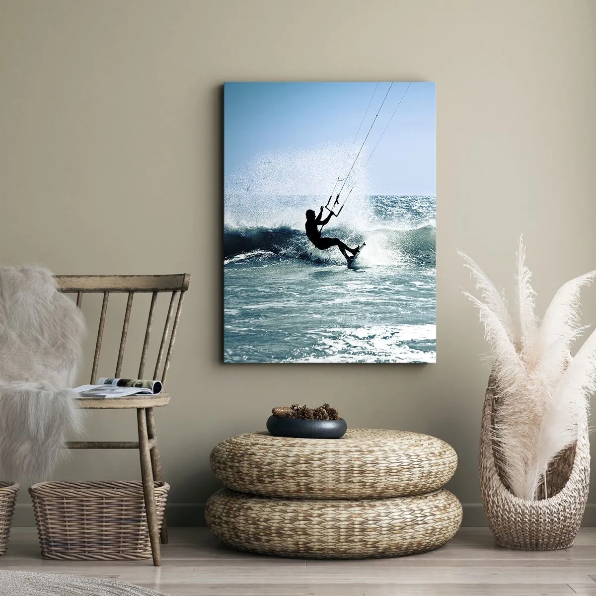 Tablou pe pânză - Lasă-te dus de val - 55x100 cm