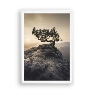 Poster în ramă albă - Viața învinge întotdeauna - 70x100 cm