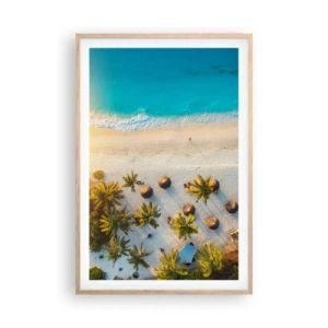 Poster în ramă de stejar deschis - Bun venit în paradis - 61x91 cm