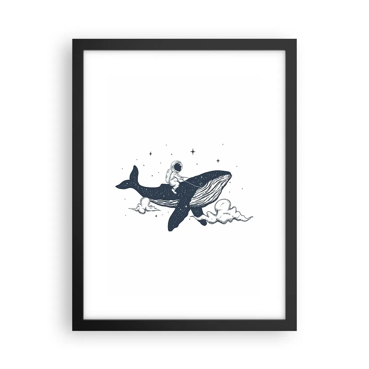 Poster în ramă neagră - Aventura spațială - 30x40 cm