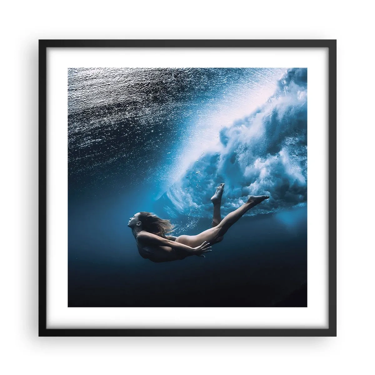 Poster în ramă neagră - Sirena modernă - 50x50 cm
