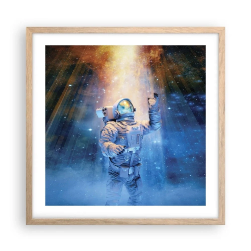 Poster în ramă de stejar deschis - În cele din urmă am ajuns - 50x50 cm