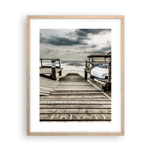 Poster în ramă de stejar deschis - Plaja din nord - 40x50 cm