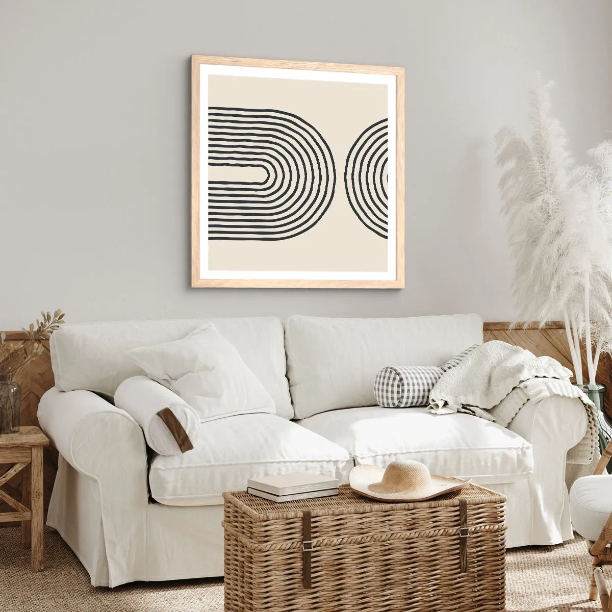 Poster în ramă de stejar deschis - În curând... - 60x60 cm