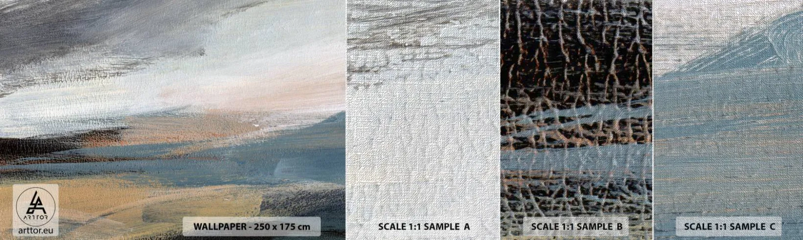 Mostră tapet Premium Canvas - Abstracție: peisaj nordic - Bucată, Abstracția, Minimalism - 100x30 cm