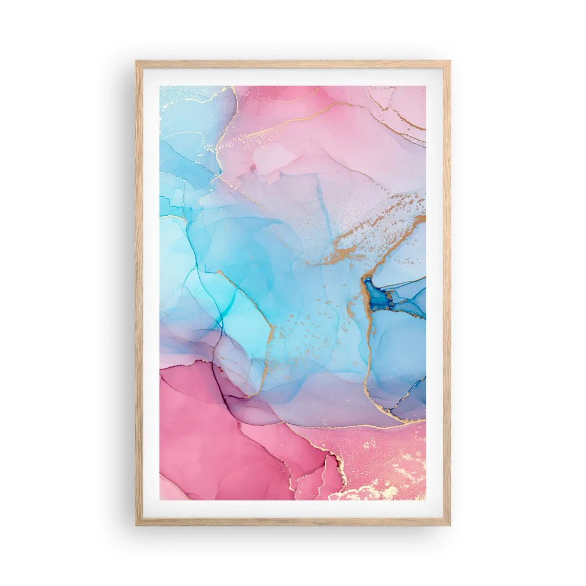 Poster în ramă de stejar deschis - Întâlnire și întrepătrundere - 61x91 cm