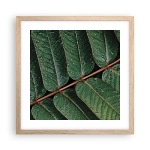 Poster în ramă de stejar deschis - Într-un ritm verde - 40x40 cm