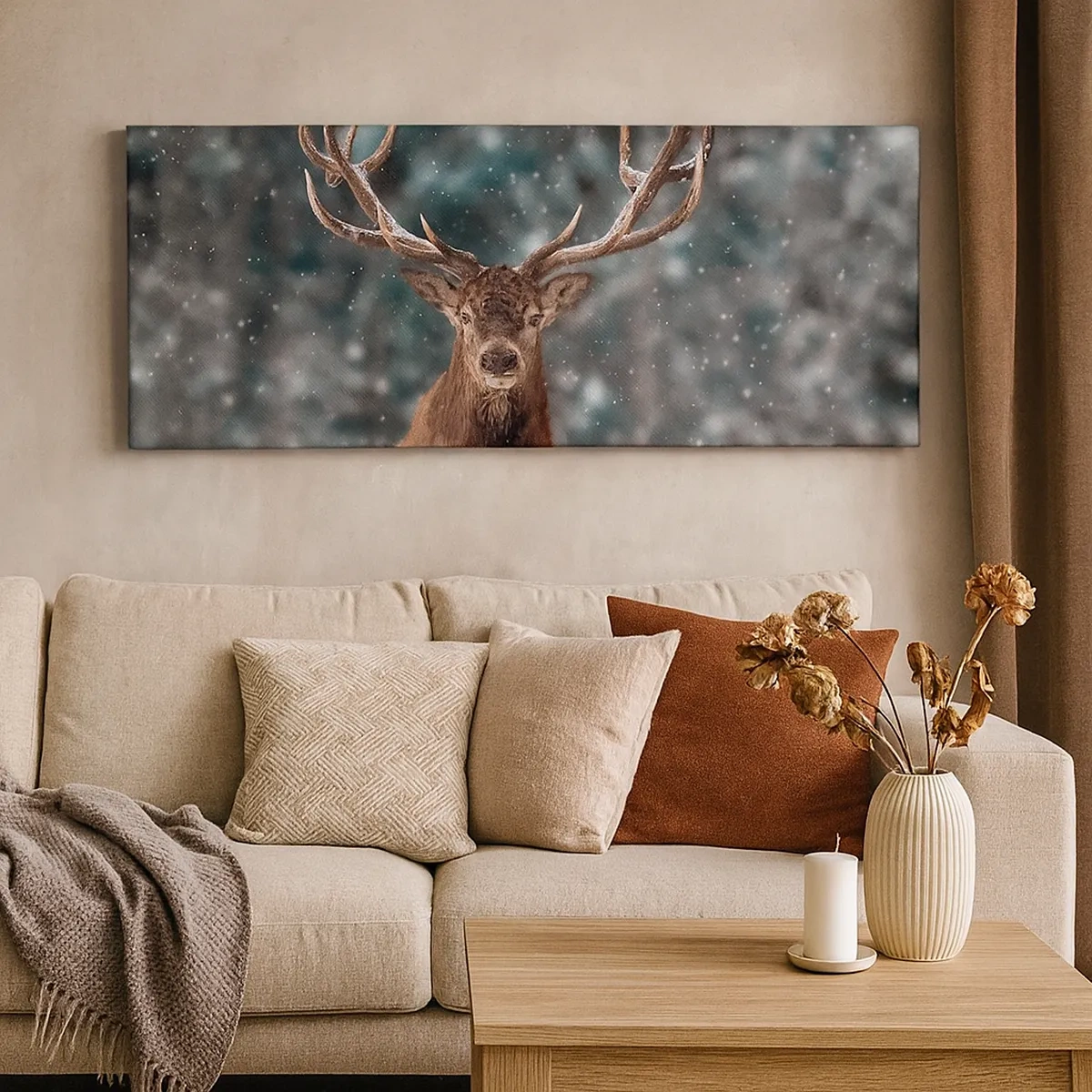 Tablou pe pânză - Regele pădurii a fost încoronat - 30x30 cm