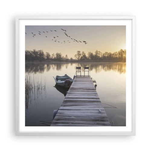 Poster în ramă albă - O să mă întorc în curând - 60x60 cm