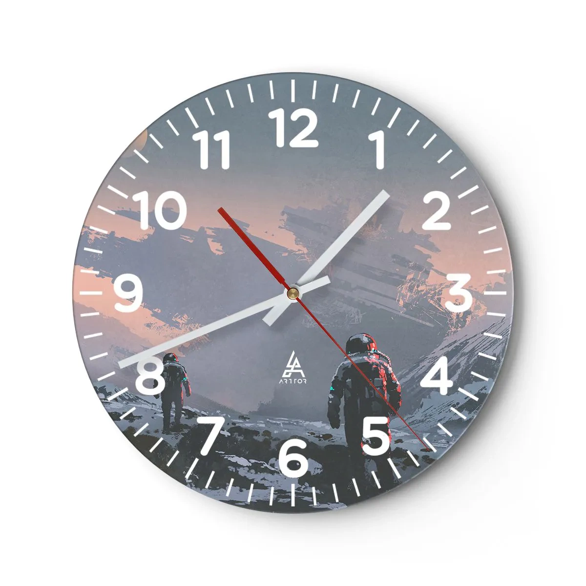 Ceas de perete - Ceas pe sticlă - Sub o stea necunoscută - 40x40 cm