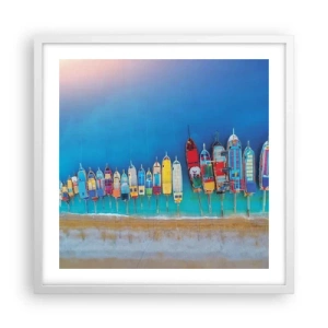 Poster în ramă albă - Din perspectiva unei păsări - 50x50 cm