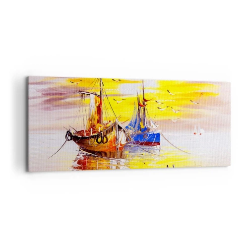 Tablou pe pânză - O binemeritată odihnă în port - 100x40 cm