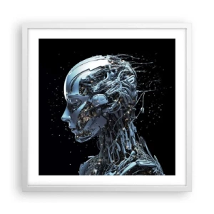 Poster în ramă albă - Tehnologia este o femeie - 50x50 cm
