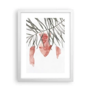 Poster în ramă albă - Doamna de la tropice - 30x40 cm