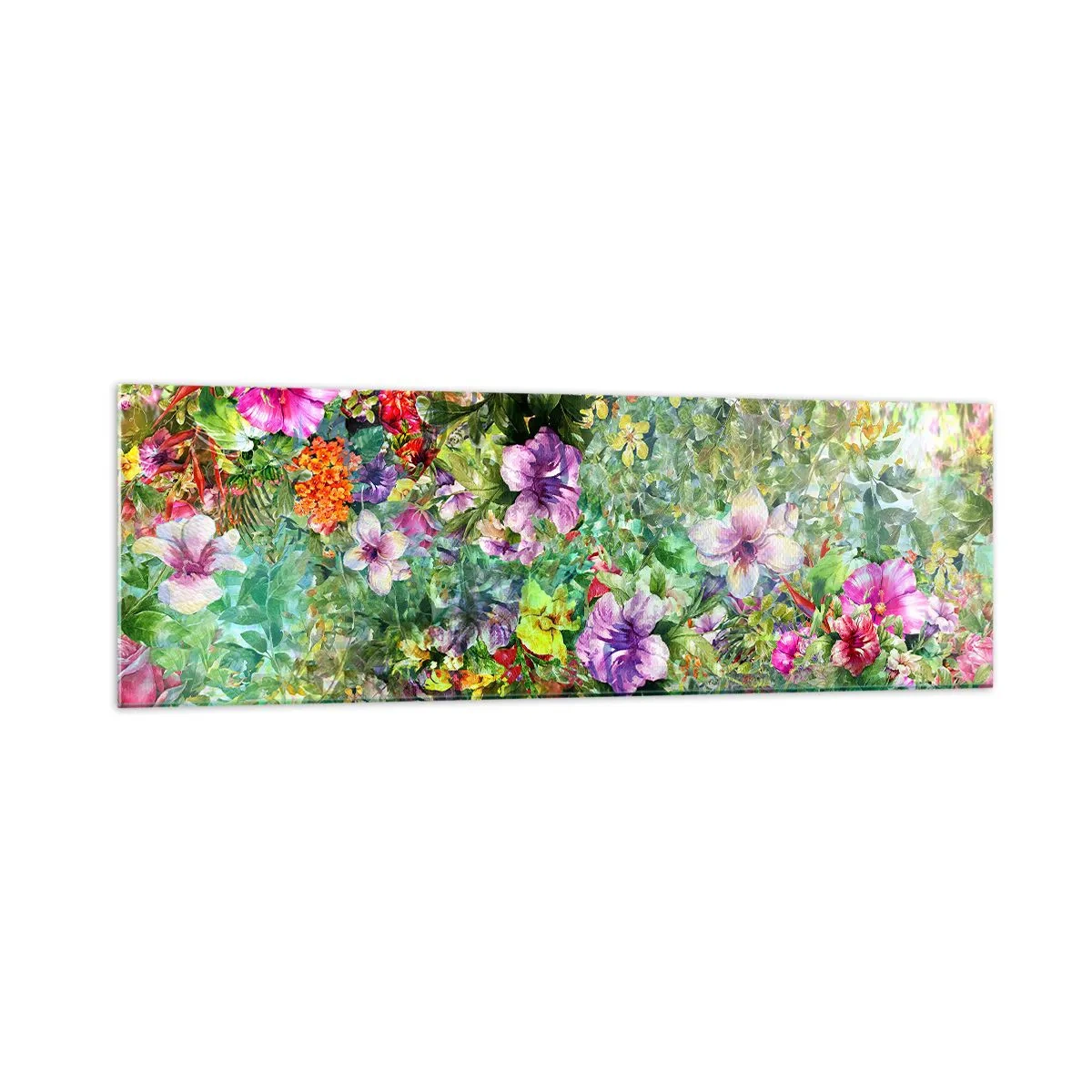 Tablou pe sticlă - Să ne pierdem în flori - 160x50 cm