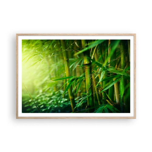 Poster în ramă de stejar deschis - Cunoașteți verdeața în sine - 100x70 cm