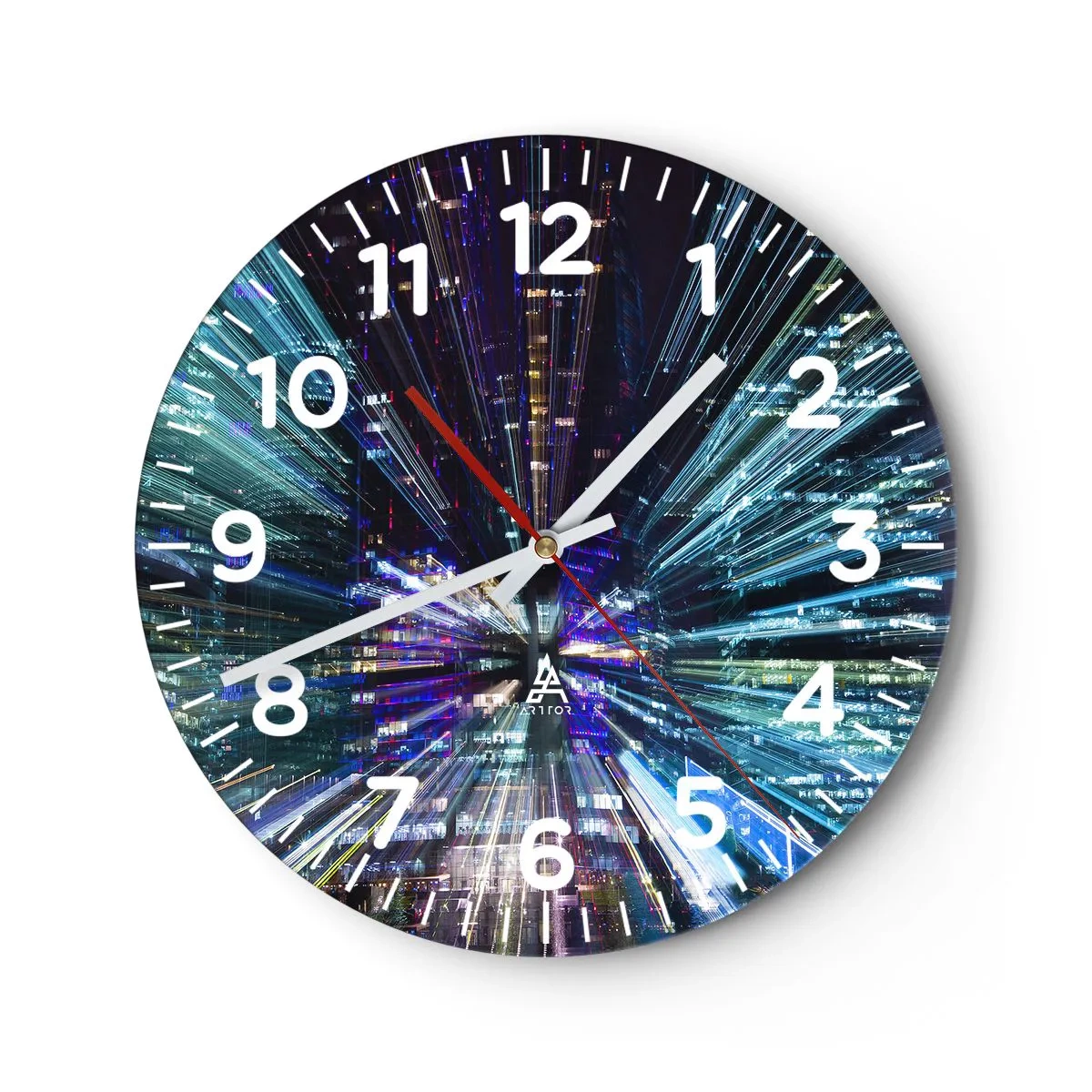Ceas de perete - Ceas pe sticlă - Trecere către hiperspațiu - 40x40 cm