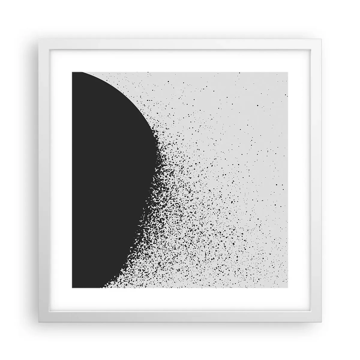 Poster în ramă albă - Mișcarea particulelor - 40x40 cm
