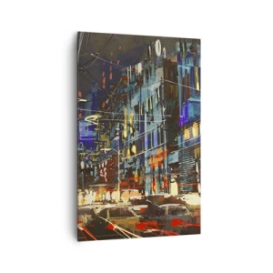 Tablou pe pânză - Agitația de seară a străzii - 80x120 cm